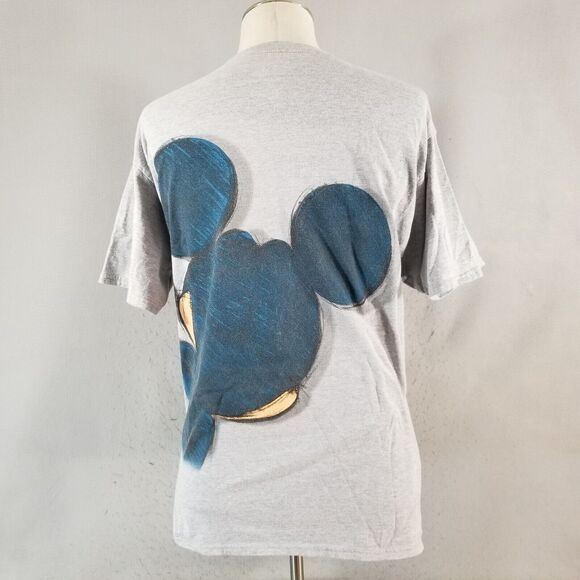 Disney Mickey Mouse shirt men's large gray double side cotton Catroon drawing - Picture 7 of 10
